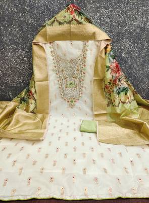  embroidery minakari jacquard dress material 2