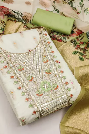  embroidery minakari jacquard dress material