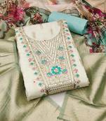 Women's embroidery minakari jacquard dress material