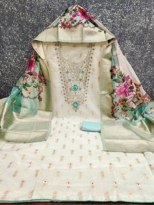  embroidery minakari jacquard dress material 2