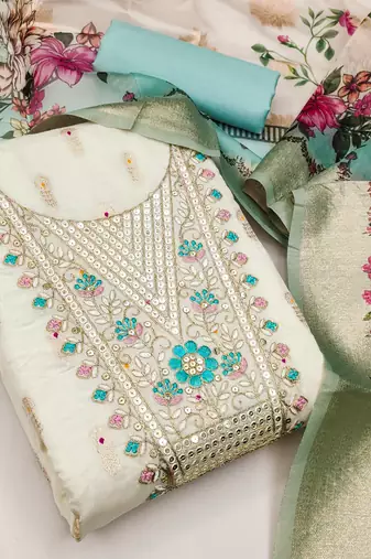  embroidery minakari jacquard dress material