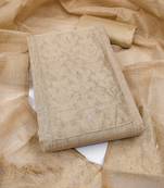 Women's light brown south silk jacquard dress material