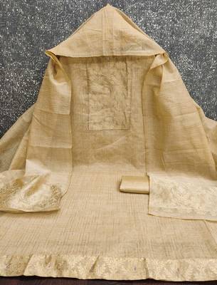  light brown south silk jacquard dress material 2