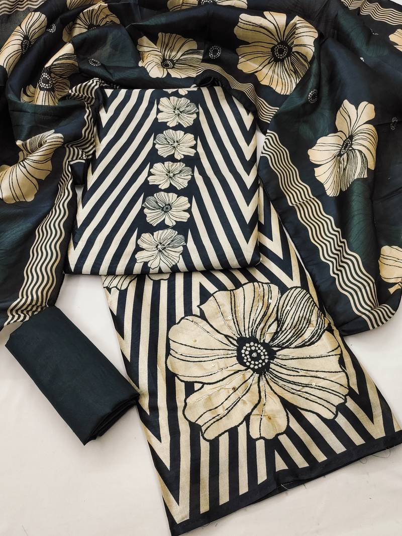 Women's digital print silk dress material