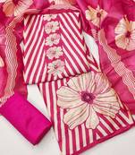 Women's digital print and handwork silk dress material