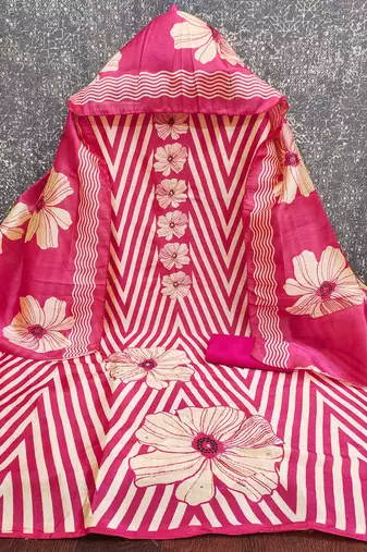 digital print and handwork silk dress material