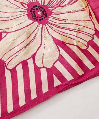  digital print and handwork silk dress material 3