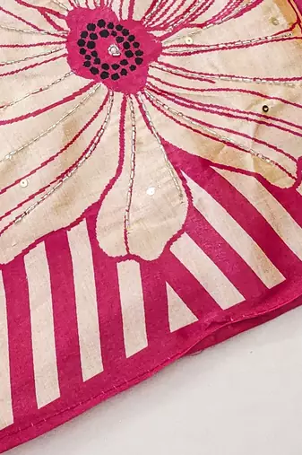  digital print and handwork silk dress material