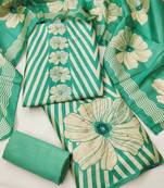 Women's digital print and handwork silk dress material