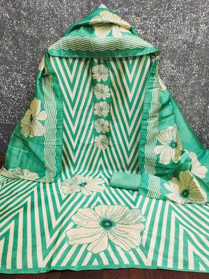  digital print and handwork silk dress material 2