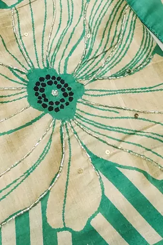  digital print and handwork silk dress material