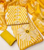 Women's digital print and handwork silk dress material