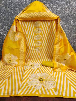  digital print and handwork silk dress material 2