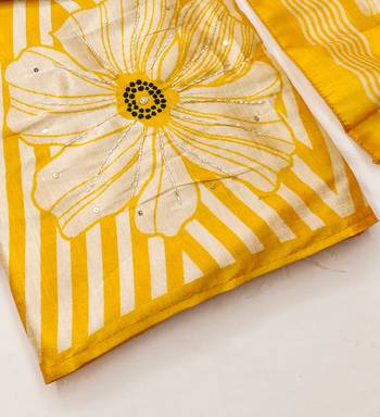  digital print and handwork silk dress material 3