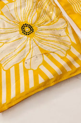  digital print and handwork silk dress material