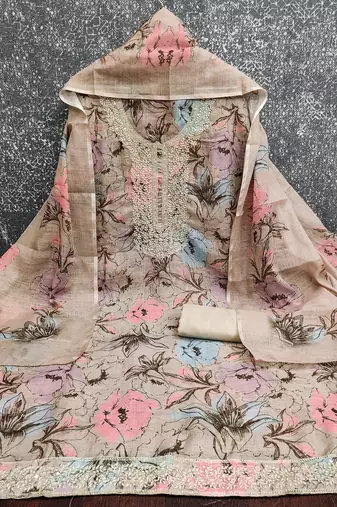  embroidery digital print cotton dress material