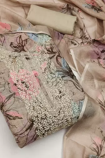  embroidery digital print cotton dress material