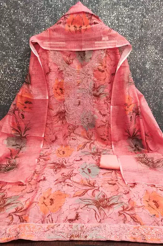  embroidery digital print cotton dress material
