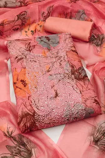  embroidery digital print cotton dress material