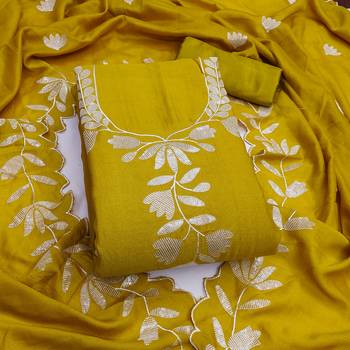  light green embroidery vichitra silk dress material 1