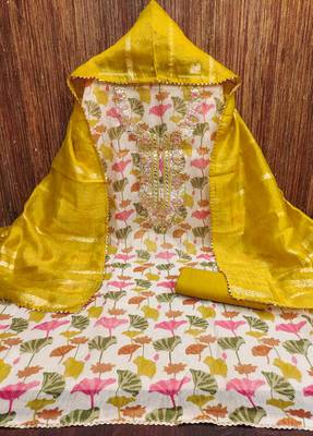  multicolor heavy embroidery simmer dress material 2