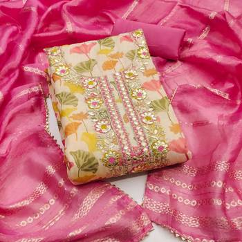  multi heavy embroidery simmer dress material 1
