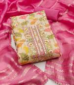 Women's multi heavy embroidery simmer dress material