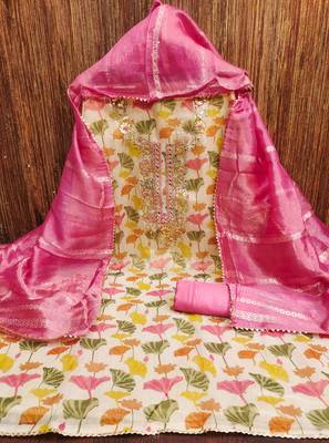  multi heavy embroidery simmer dress material 2