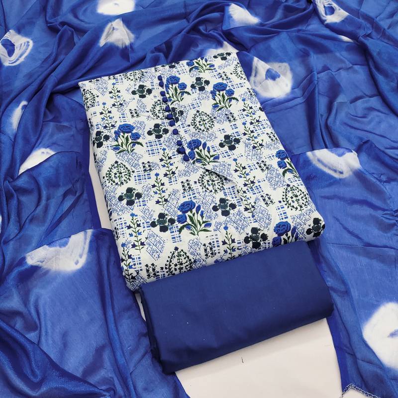 Women's multi digital print cotton dress material