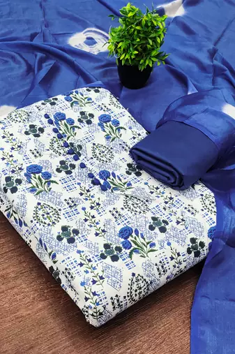  multi digital print cotton dress material