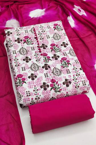 Women's multi digital print cotton dress material