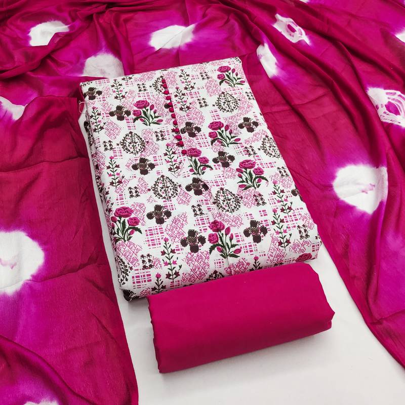 Women's multi digital print cotton dress material