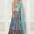 SKY BLUE DIGITAL PRINT AND EMBROIDERY CHINNON SILK LEHENGA CHOLI WITH DUPATTA