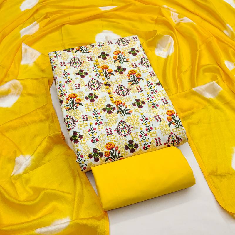 Women's multi digital print cotton dress material