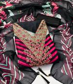 Women's embroidery digital print silk dress material