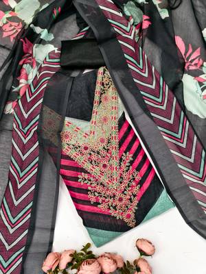  embroidery digital print silk dress material 3