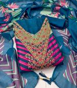 Women's embroidery digital print silk dress material