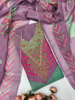  embroidery digital print silk dress material 3