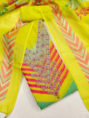  embroidery digital print silk dress material 3