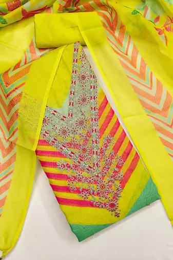  embroidery digital print silk dress material