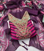 Women's embroidery digital print silk dress material