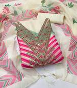 Women's embroidery digital print silk dress material