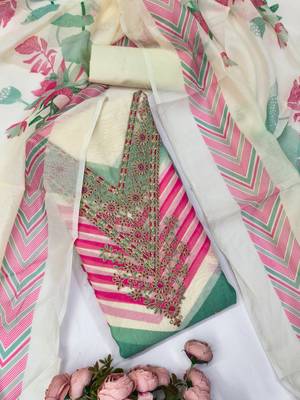  embroidery digital print silk dress material 3