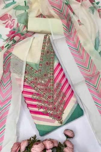  embroidery digital print silk dress material