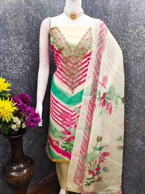  embroidery digital print silk dress material 4