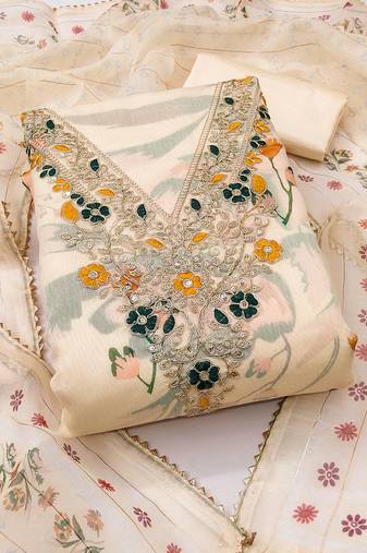 Women's embroidery digital print modal dress material