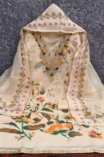  embroidery digital print modal dress material