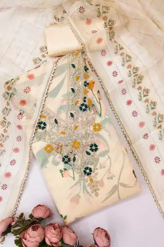  embroidery digital print modal dress material