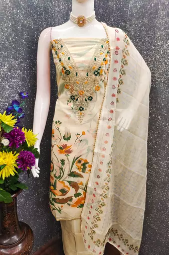  embroidery digital print modal dress material