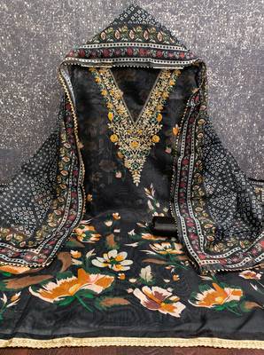  embroidery digital print modal dress material 2